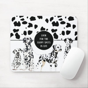 Cute Dalmatians Black & White Happy Spots Mouse Mat