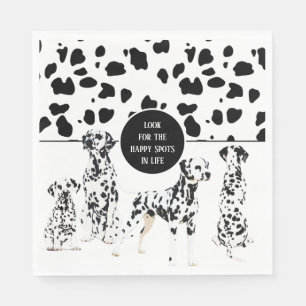 Cute Dalmatians Black & White Happy Spots Napkin