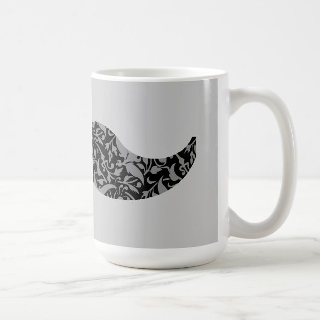 cute damask moustache coffee mug (Right)