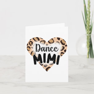 Cute Dance Mimi For Mother's Day Black Heart Patte Card