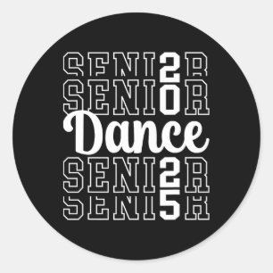 Cute Dance Senior 2025 Cl Of 2025 Senior Dancer 1 Classic Round Sticker