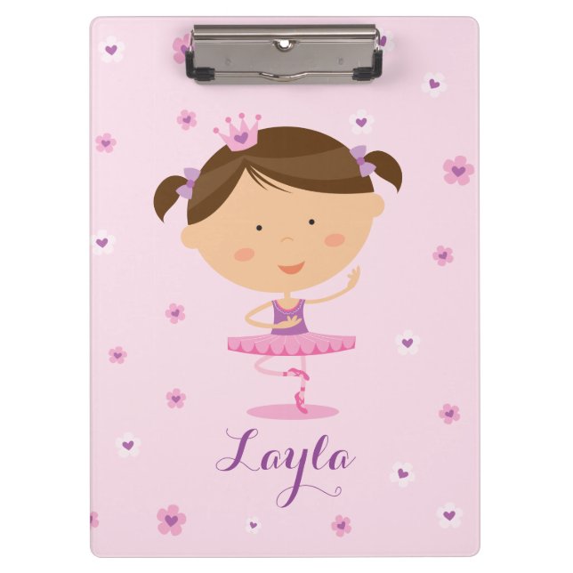Cute Dancer Ballerina Girl Clipboard (Front)