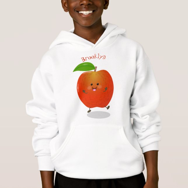 Cute dancing apple cartoon illustration (Front)