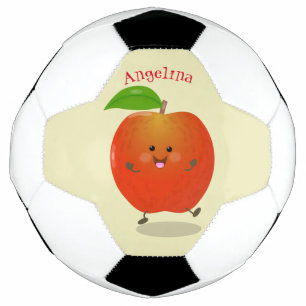 Cute dancing apple cartoon illustration football
