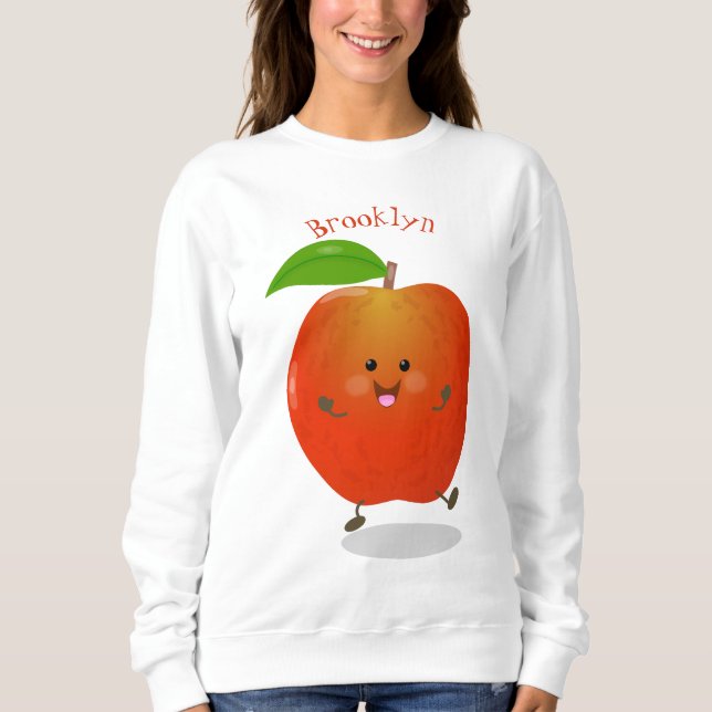 Cute dancing apple cartoon illustration  sweatshirt (Front)