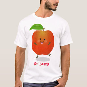 Cute dancing apple cartoon illustration T-Shirt