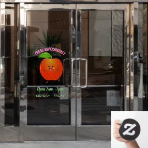 Cute dancing apple cartoon illustration window cling