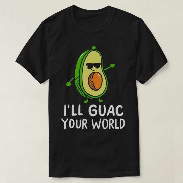 Cute Dancing Avocado  Vegan Food Graphic  Guac You T-Shirt (Design Front)