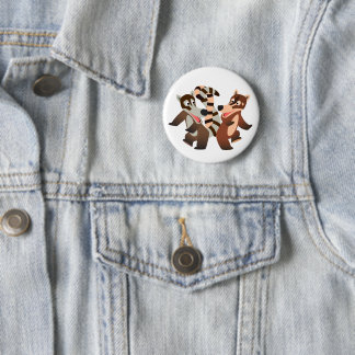 Cute Dancing Cartoon Coatimundis 6 Cm Round Badge