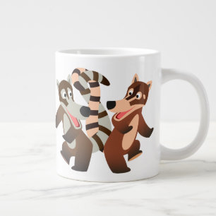 Cute Dancing Cartoon Coatimundis Large Coffee Mug