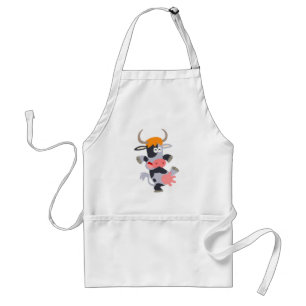 Cute Dancing Cartoon Cow  Apron