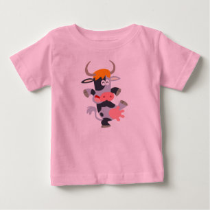 Cute Dancing Cartoon Cow Baby T-Shirt