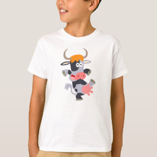 Cute Dancing Cartoon Cow Children T-Shirt