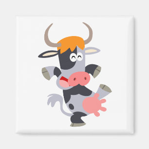 Cute Dancing Cartoon Cow  Magnet