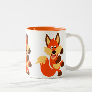 Cute Dancing Cartoon Fox Mug