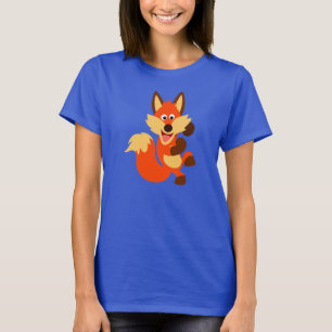 Cute Dancing Cartoon Fox Women T-Shirt