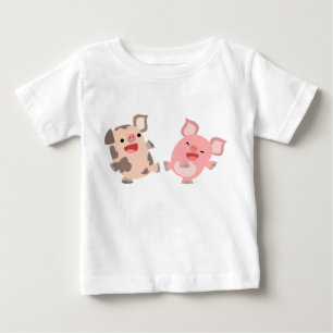 Cute Dancing Cartoon Pigs Baby T-Shirt