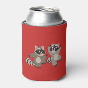 Cute Dancing Cartoon Raccoons Can Cooler