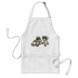 Cute Dancing Cartoon Raccoons Standard Apron