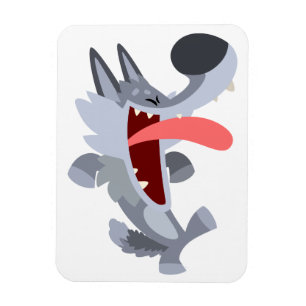 Cute Dancing Cartoon Wolf Flexible Magnet
