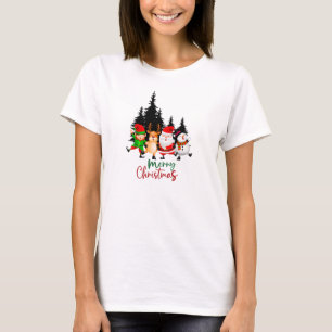 Cute Dancing Christmas Squad with Santa, Reindeer T-Shirt