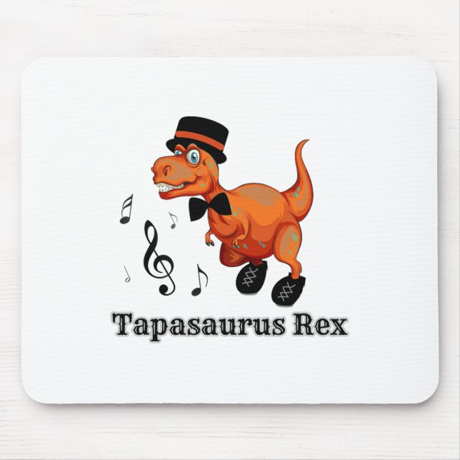 Cute Dancing Dinosaur Tap Dance Gift - Tapasaurus  Mouse Mat (Front)