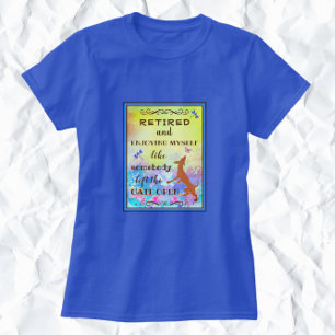Cute Dancing Dog Enjoying Retirement Watercolor T-Shirt