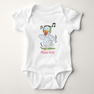 Cute Dancing Duck Baby Bodysuit – Music Time Desig