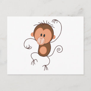 Cute Dancing Monkey Postcard