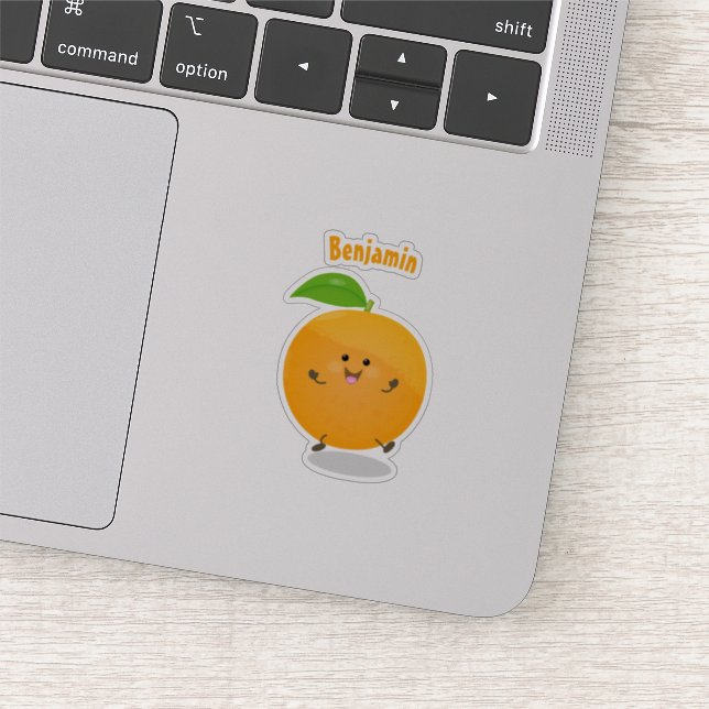 Cute dancing orange citrus fruit (Detail)