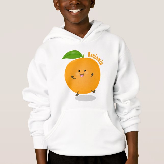 Cute dancing orange citrus fruit (Front)