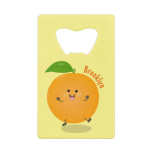 Cute dancing orange citrus fruit