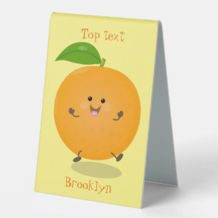Cute dancing orange citrus fruit