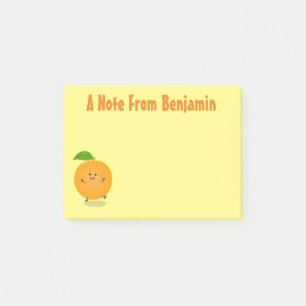 Cute dancing orange citrus fruit post-it notes