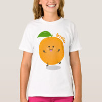 Cute dancing orange citrus fruit