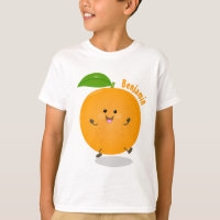Cute dancing orange citrus fruit