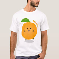 Cute dancing orange citrus fruit