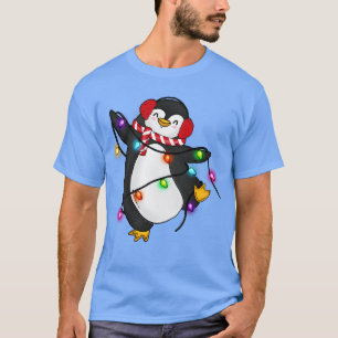 Cute Dancing Penguin Christmas Lights Xmas T-Shirt