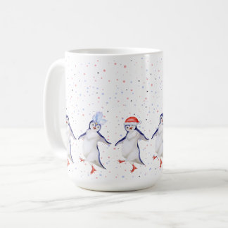 Cute Dancing Penguins Christmas Coffee Mug