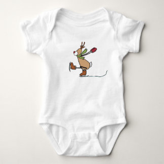 Cute Dancing Reindeer - Christmas Baby Bodysuit