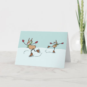 Cute Dancing Reindeer - Christmas Holiday Card