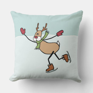 Cute Dancing Reindeer Throw Pillow