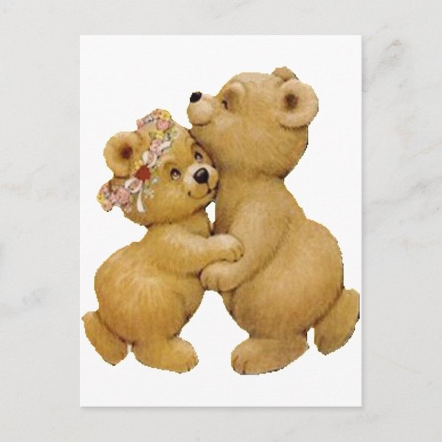Cute Dancing Teddy Bears Postcard (Front)
