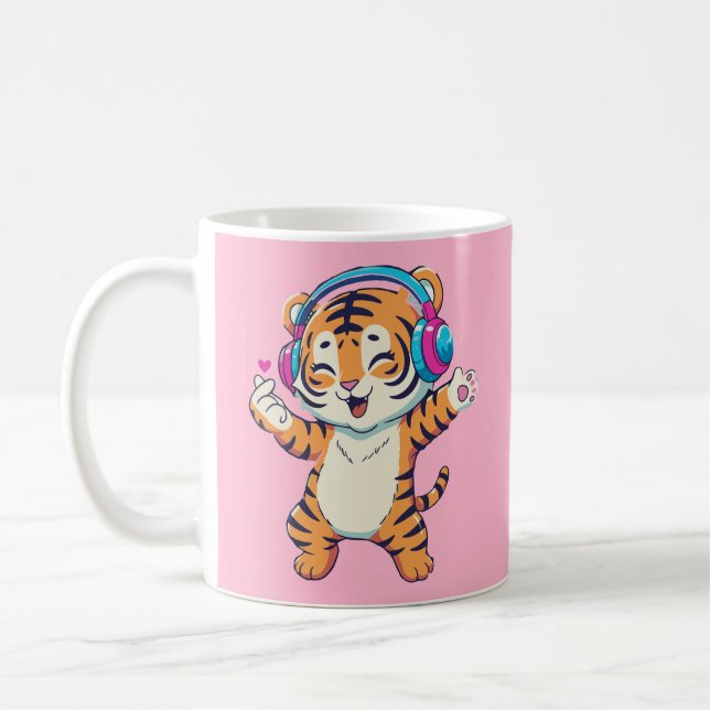 Cute Dancing Tiger  Coffee Mug (Left)