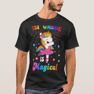 Cute Dancing Unicorn 1st Grade Happy First Day Of T-Shirt