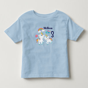 Cute Dancing Unicorns Magical Rainbow Birthday Toddler T-Shirt