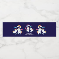 Cute Dancing Unicorns Magical Rainbow Birthday