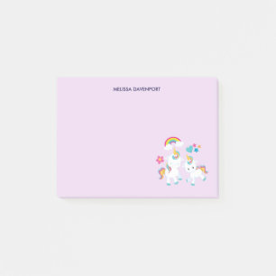 Cute Dancing Unicorns Magical Rainbow & Stars Post-it Notes