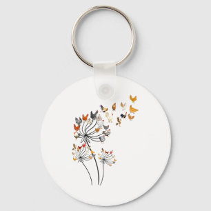 Cute Dandelion Chickens Lover Shirts For Women Gir Key Ring
