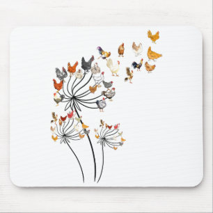 Cute Dandelion Chickens Lover Shirts For Women Gir Mouse Mat
